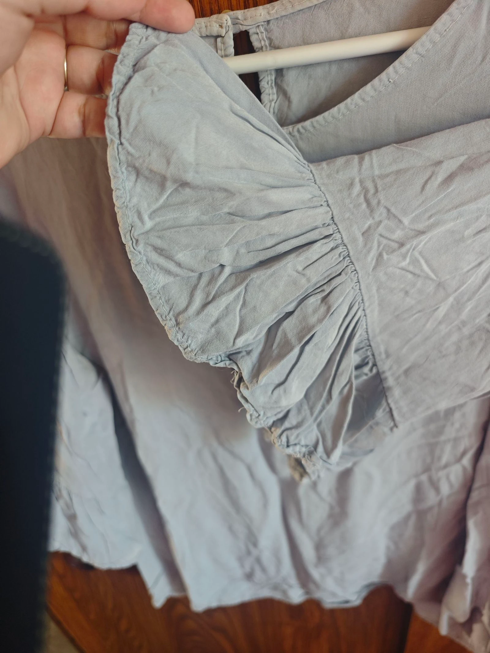 T shirt manche 3/4 gris/bleu taille 46/48 plus long derrière  – photo 4